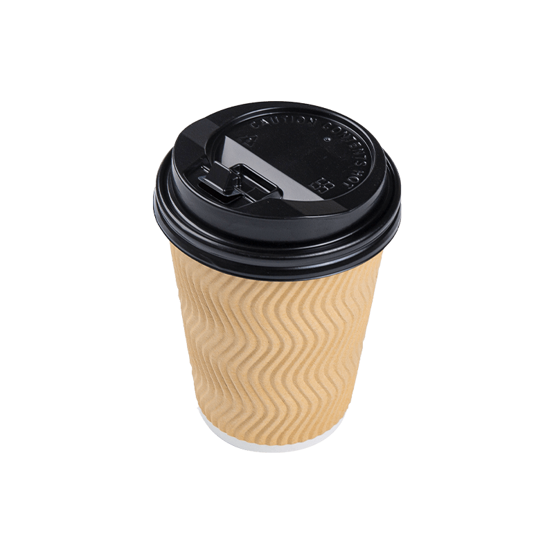 4oz Disposable black 4-oz hot beverage cups with ripple wall design perfect for cafes 